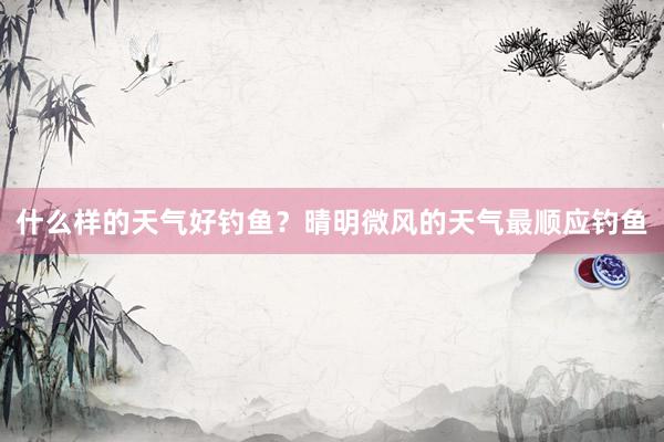 什么样的天气好钓鱼？晴明微风的天气最顺应钓鱼