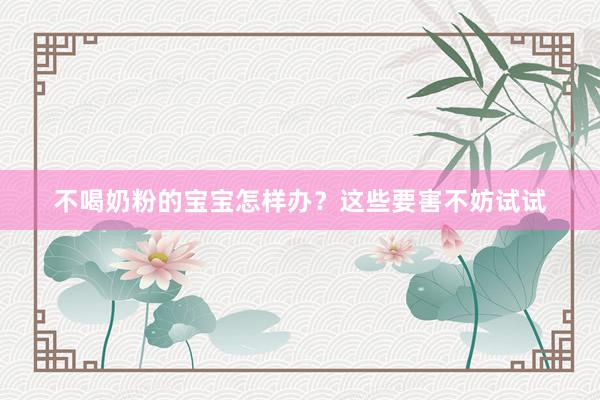 不喝奶粉的宝宝怎样办？这些要害不妨试试